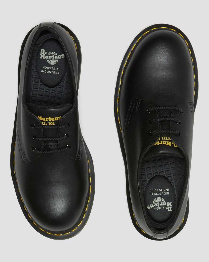 svarta dr martens 1461 halkfria stålhätta herrskor