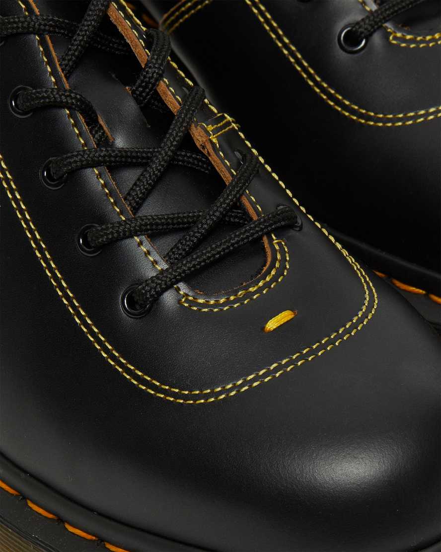 svarta dr martens glyndon vintage smooth herrskor med snörning