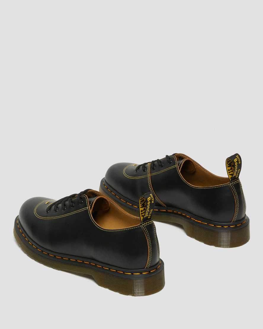 svarta dr martens glyndon vintage smooth herrskor med snörning