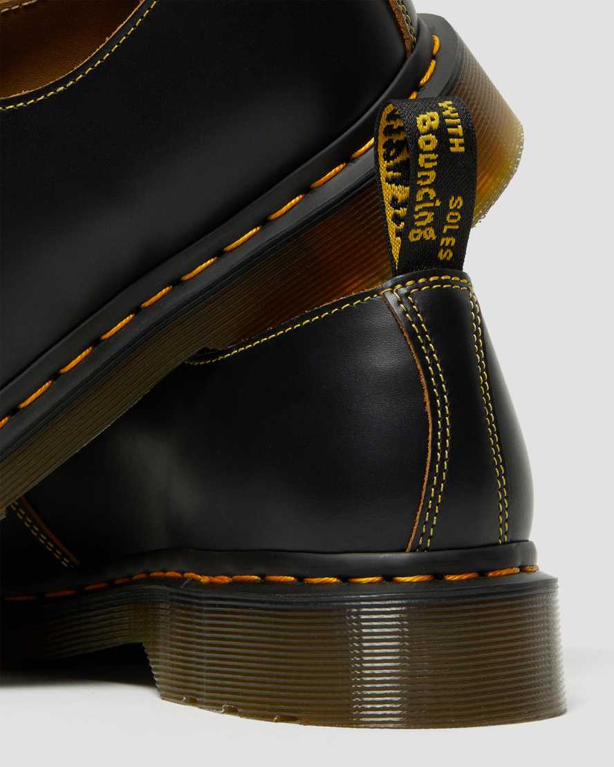svarta dr martens glyndon vintage smooth herrskor med snörning