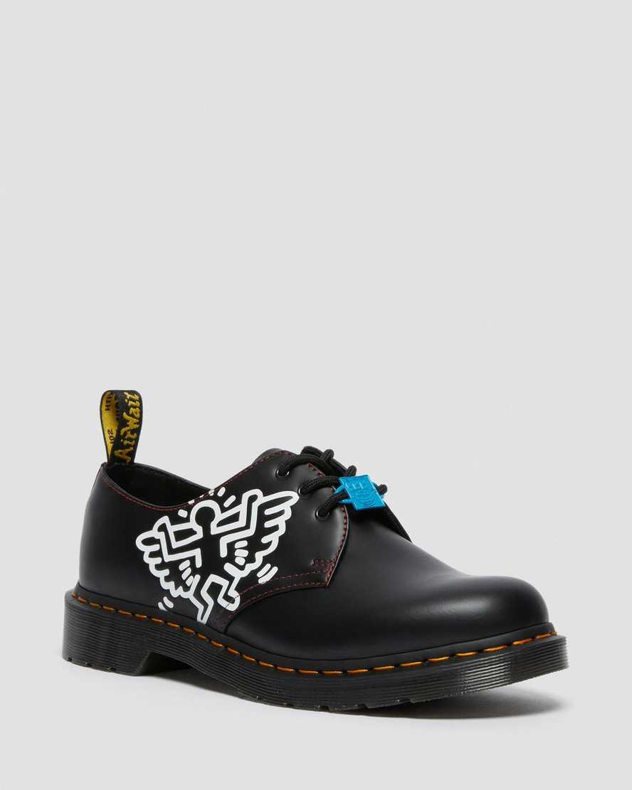 dr martens keith haring 1461 smooth oxfordskor för män svarta