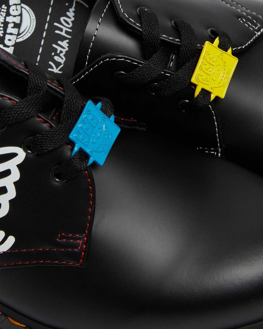 dr martens keith haring 1461 smooth oxfordskor för män svarta