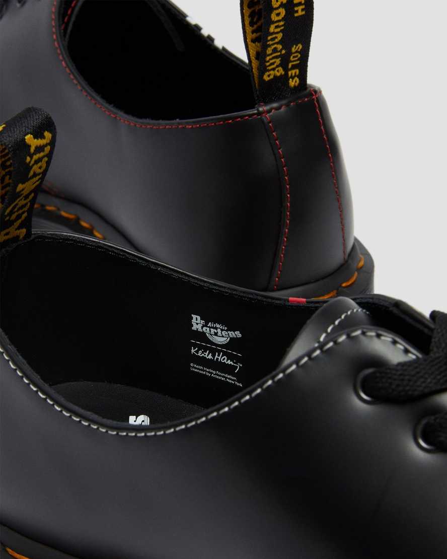 dr martens keith haring 1461 smooth oxfordskor för män svarta
