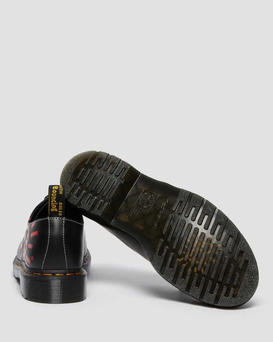 dr martens keith haring 1461 smooth oxfordskor för män svarta