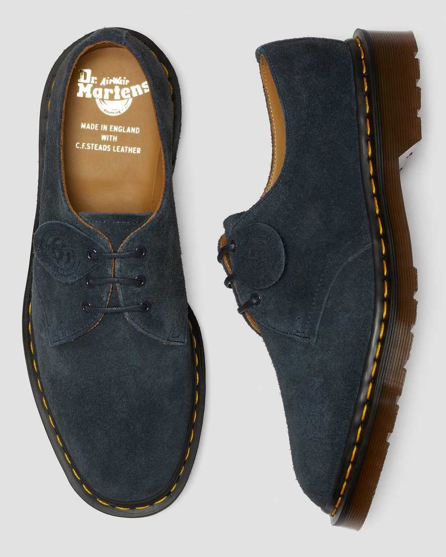marinblå dr martens 1461 made in england oxfordskor för män
