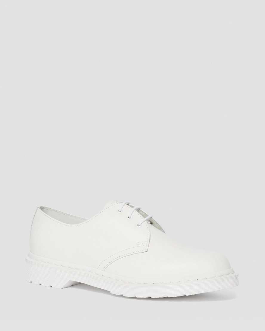 vita dr martens 1461 mono smooth oxfordskor för män