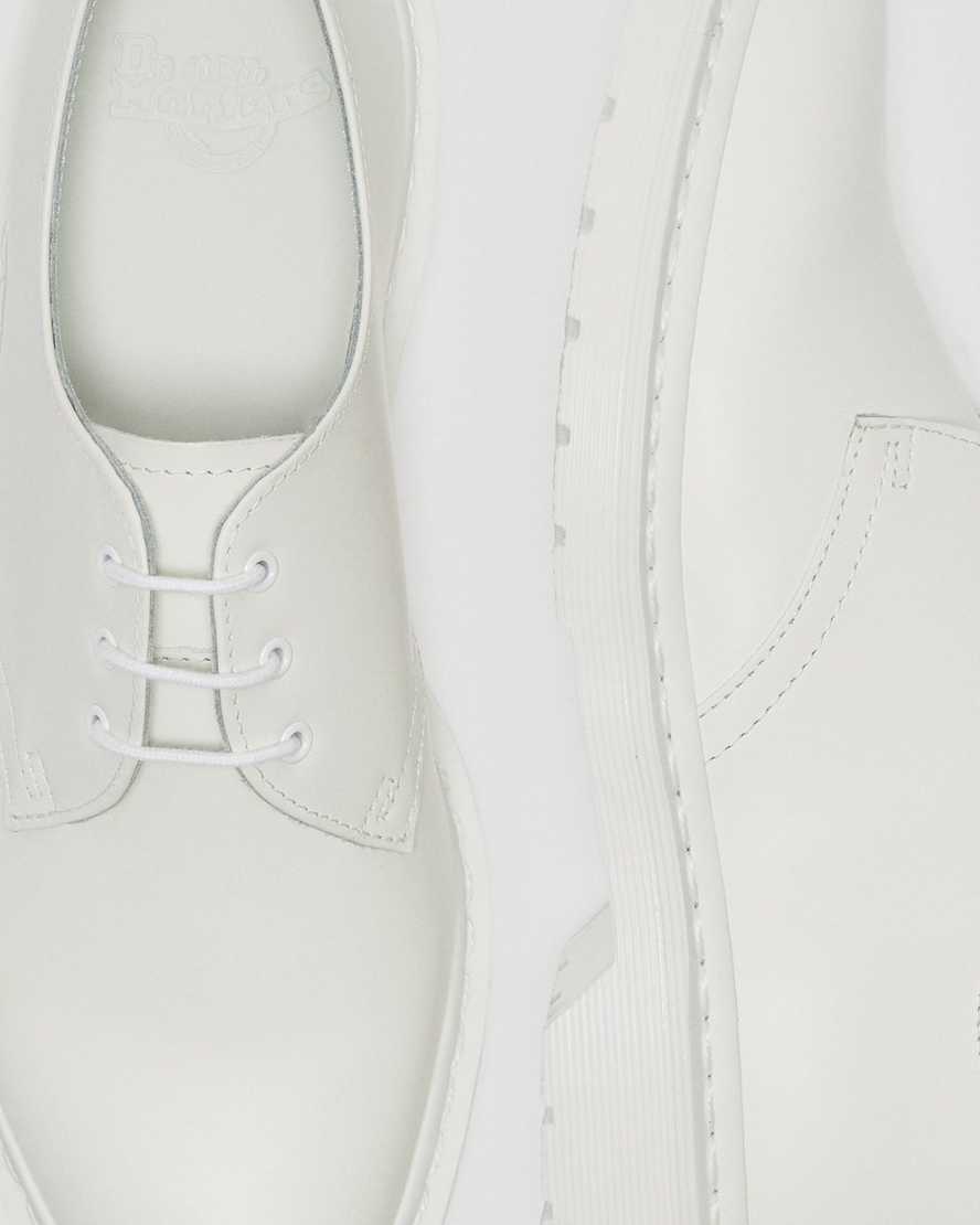 vita dr martens 1461 mono smooth oxfordskor för män