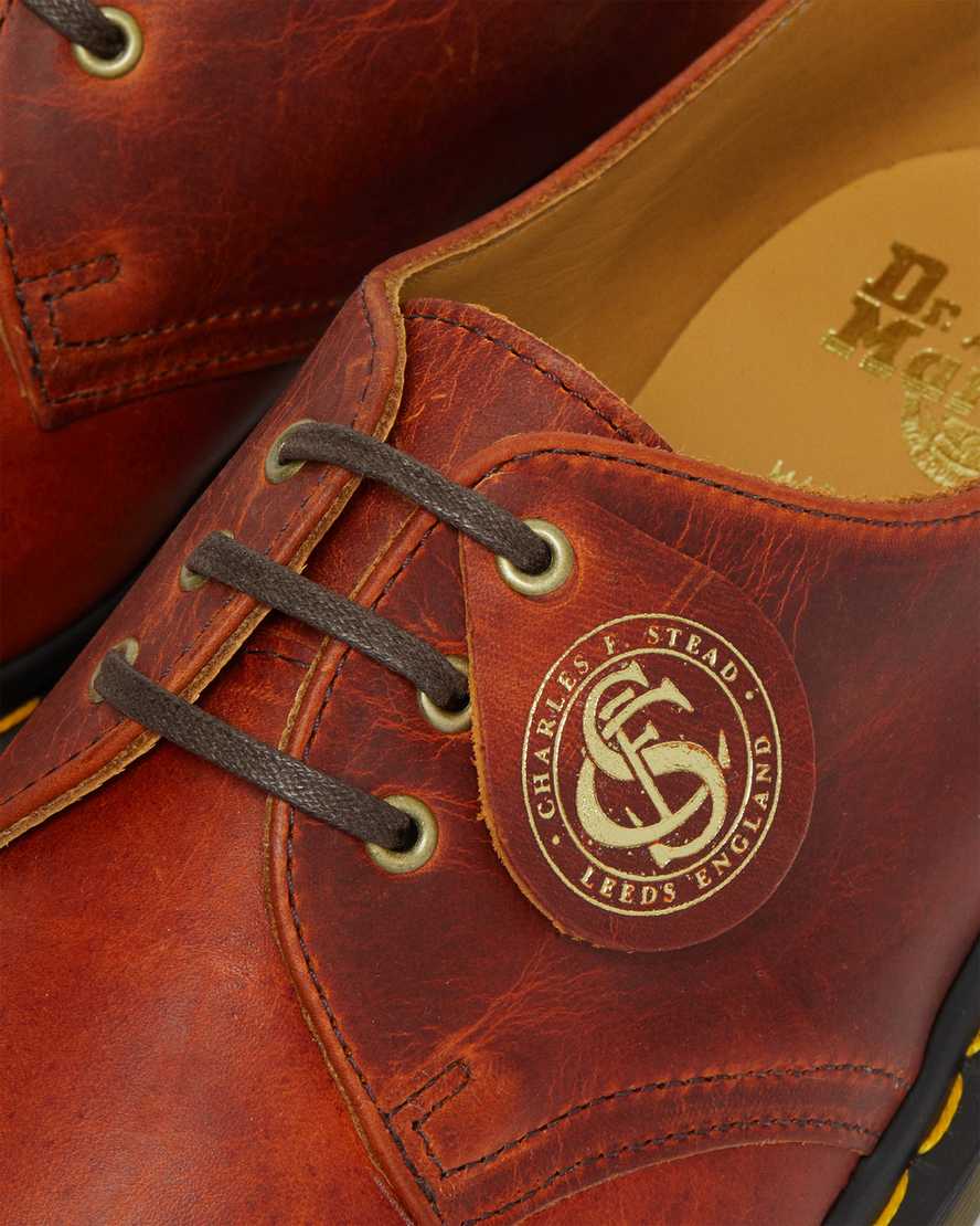 bruna dr martens 1461 classic oil oxfordskor för män