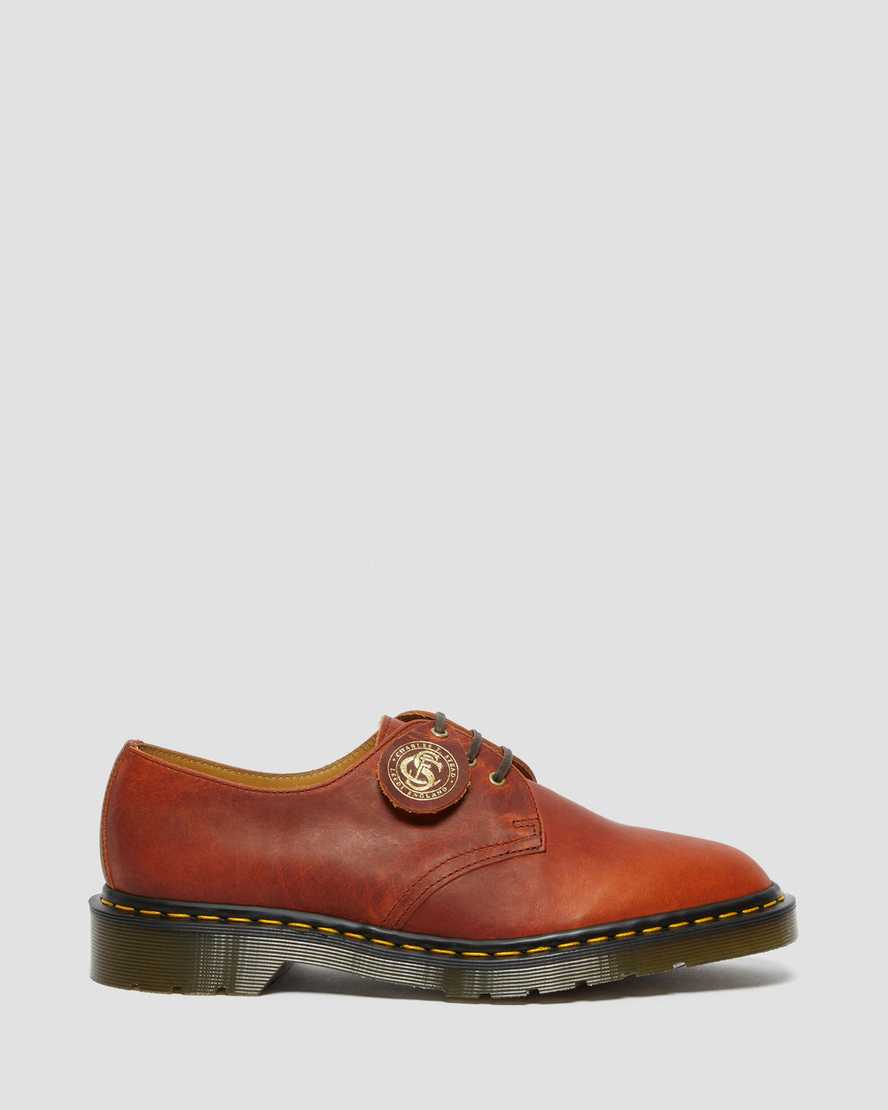bruna dr martens 1461 classic oil oxfordskor för män