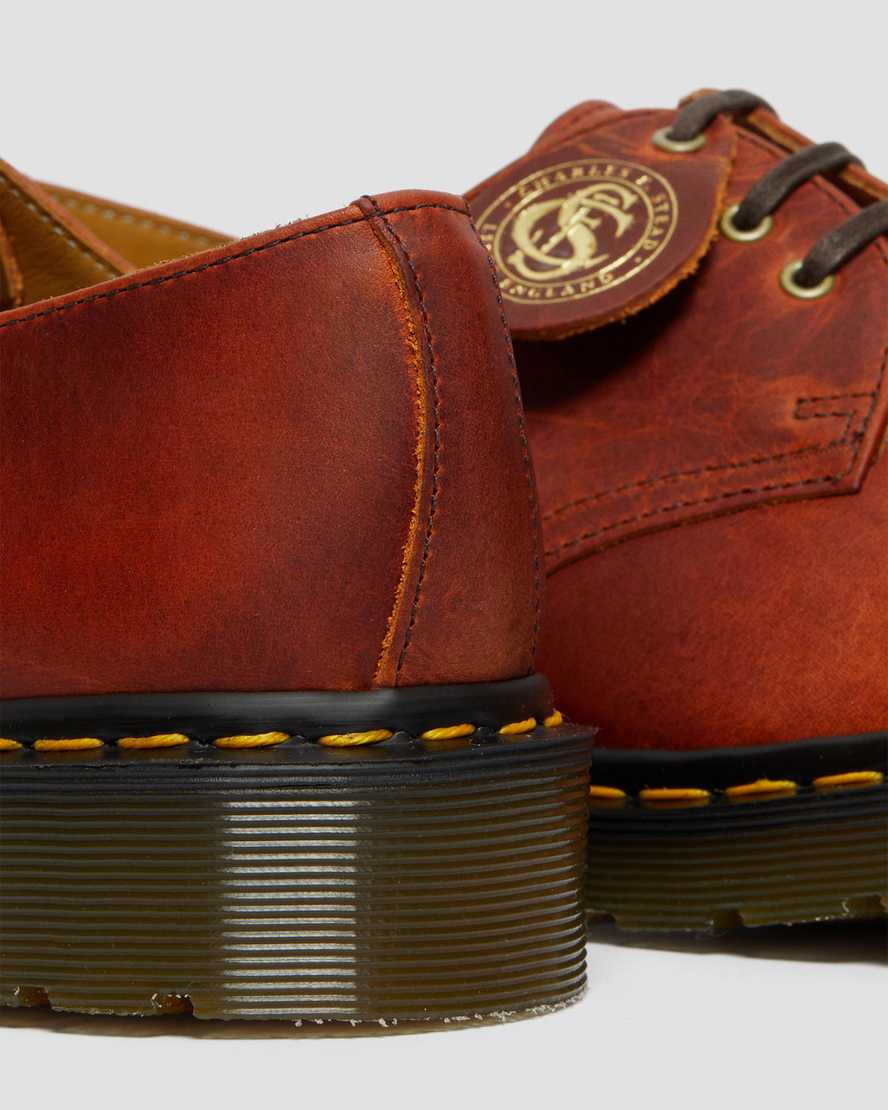 bruna dr martens 1461 classic oil oxfordskor för män