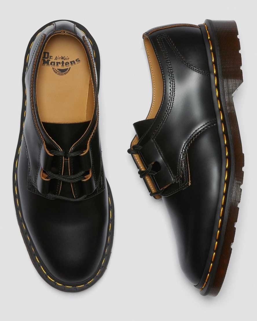 svarta dr martens 1461 ghillie oxfordskor för män