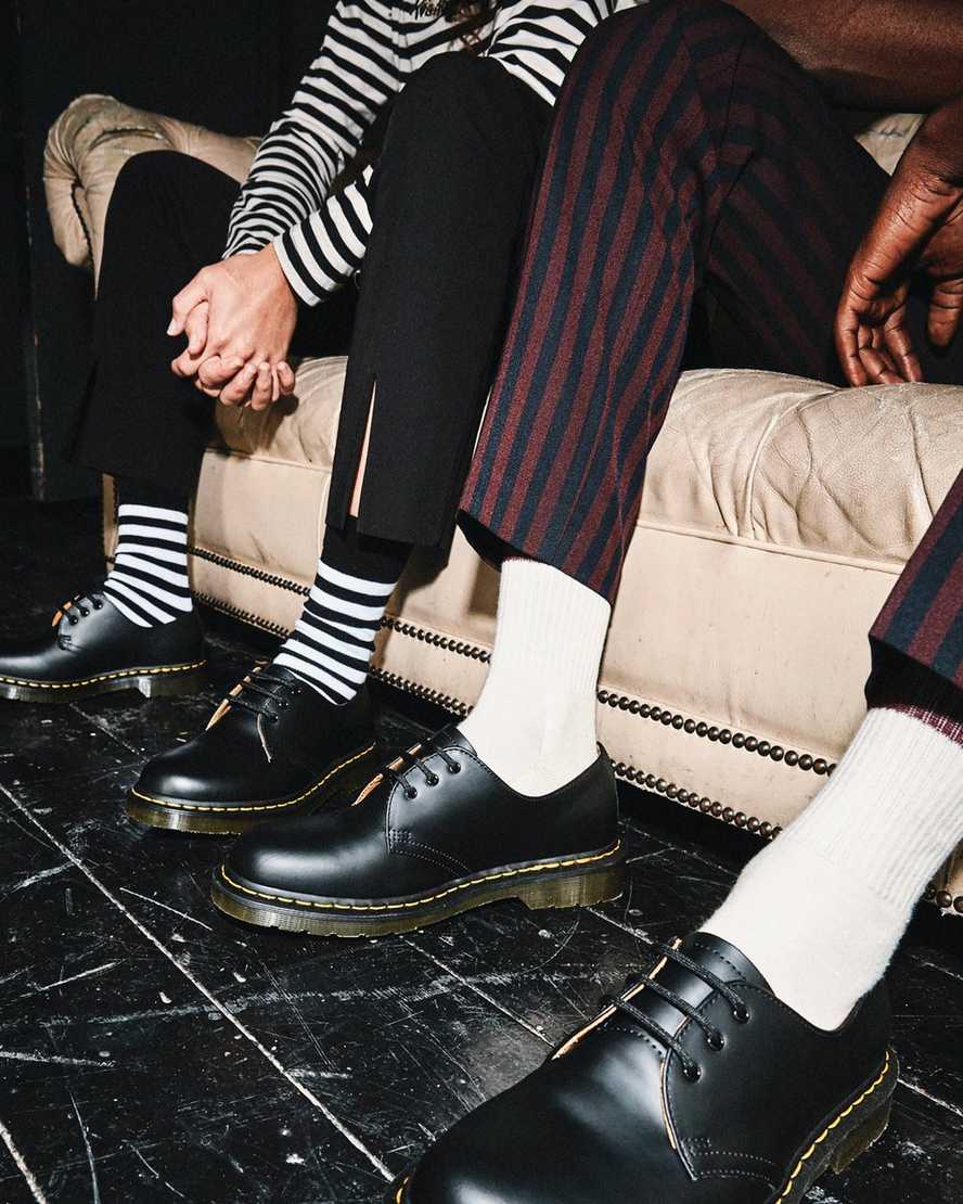 svarta dr martens 1461 smooth oxfordskor för män