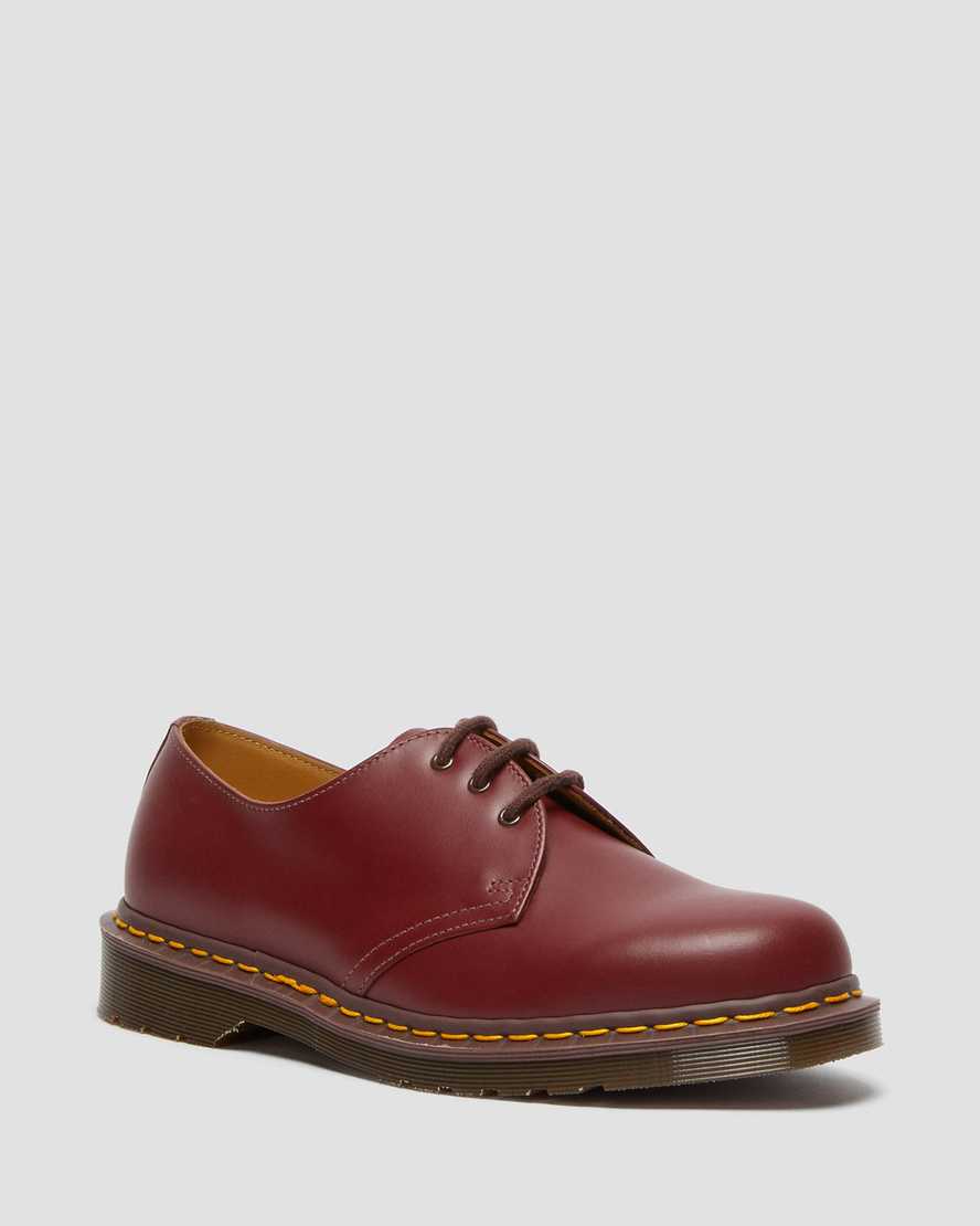 röda dr martens 1461 vintage made in england herr oxfordskor