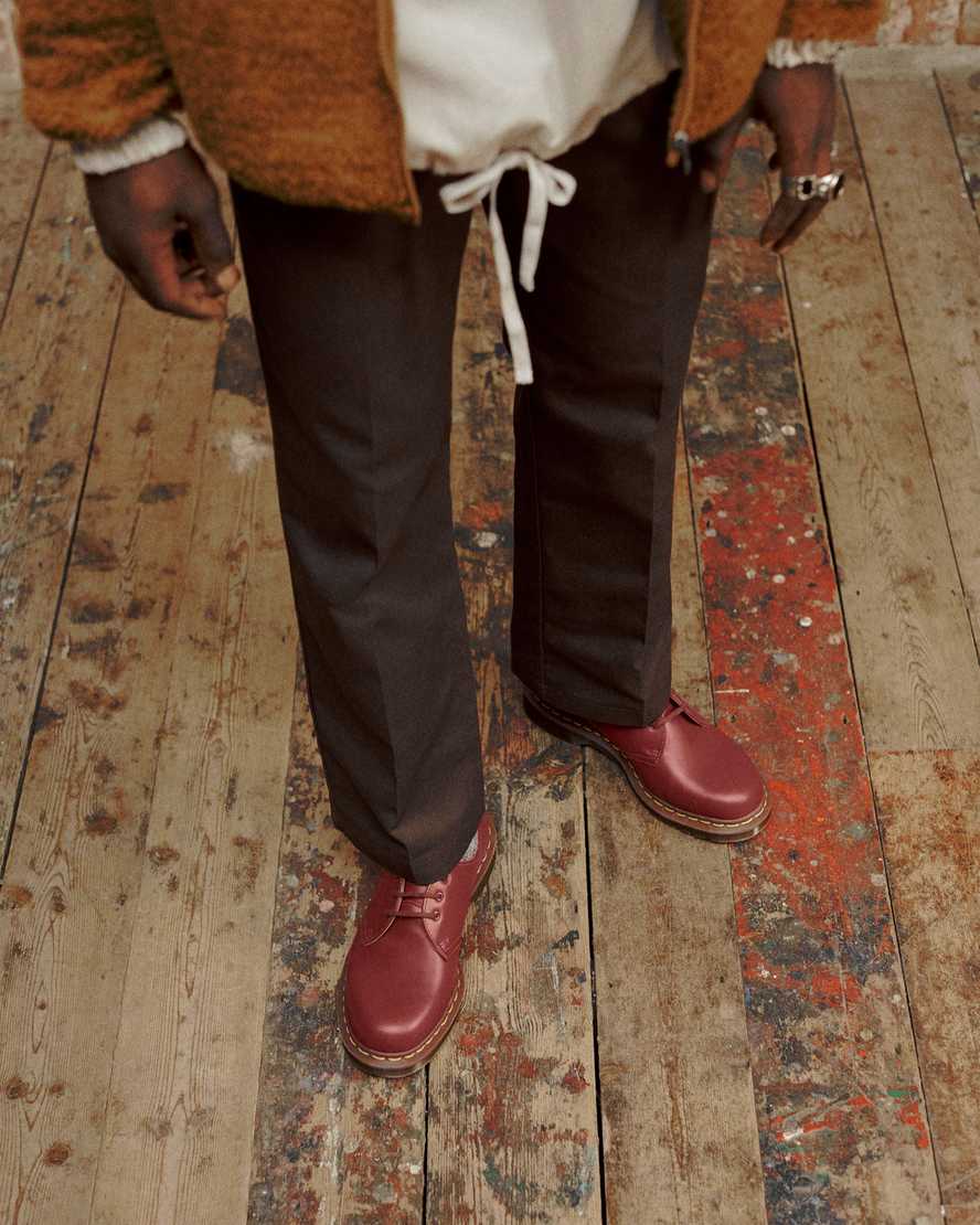 röda dr martens 1461 vintage made in england herr oxfordskor