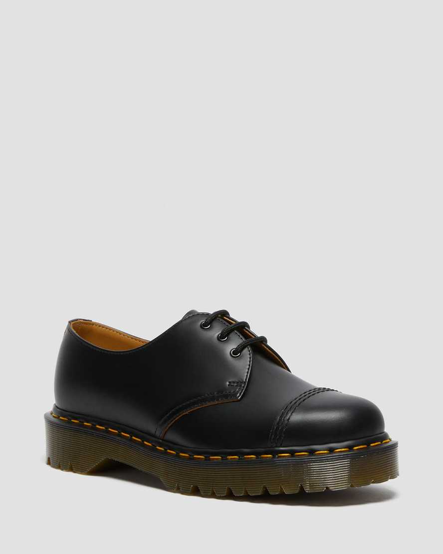 svarta dr martens 1461 bex toe cap vintage oxfordskor för män