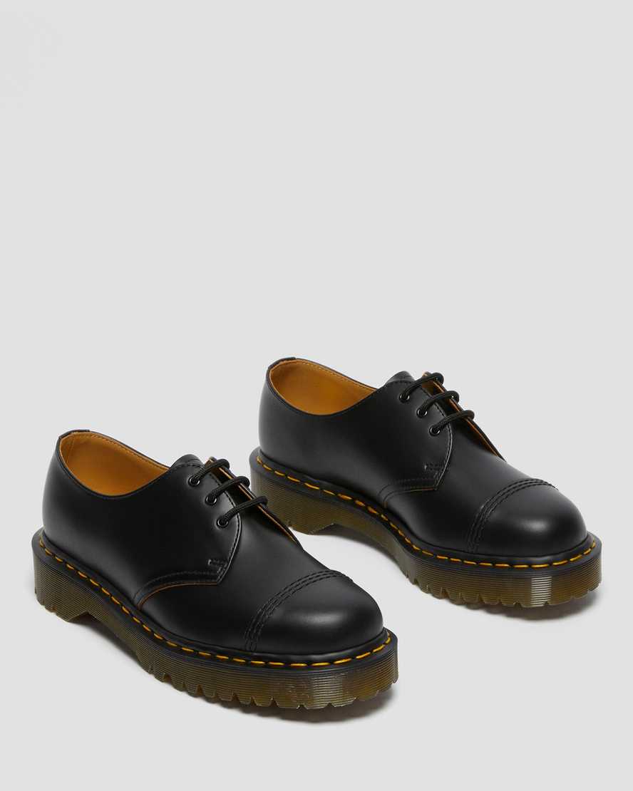 svarta dr martens 1461 bex toe cap vintage oxfordskor för män