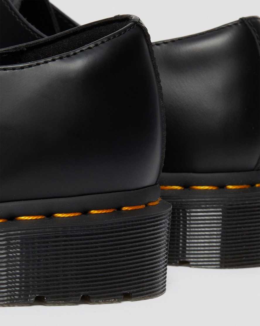 svarta dr martens 1461 elastic smooth oxfordskor för män