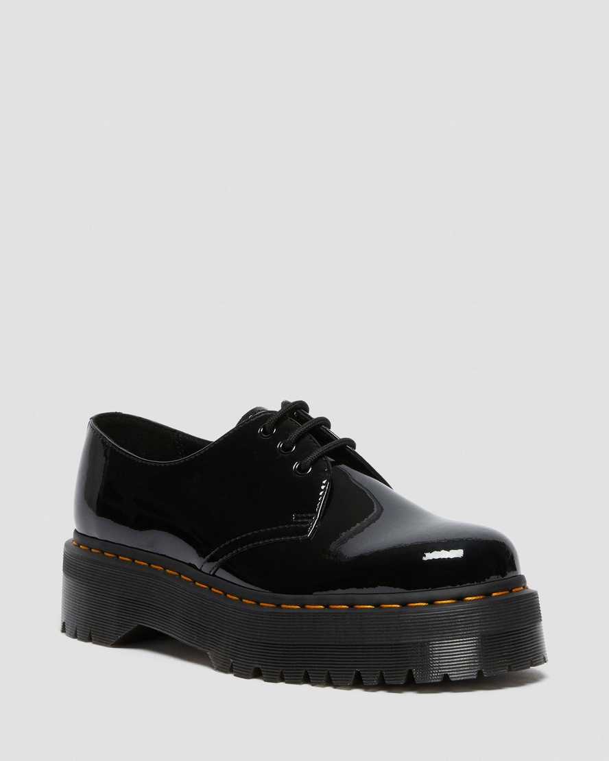 svarta dr martens 1461 patent platform oxfordskor för herr