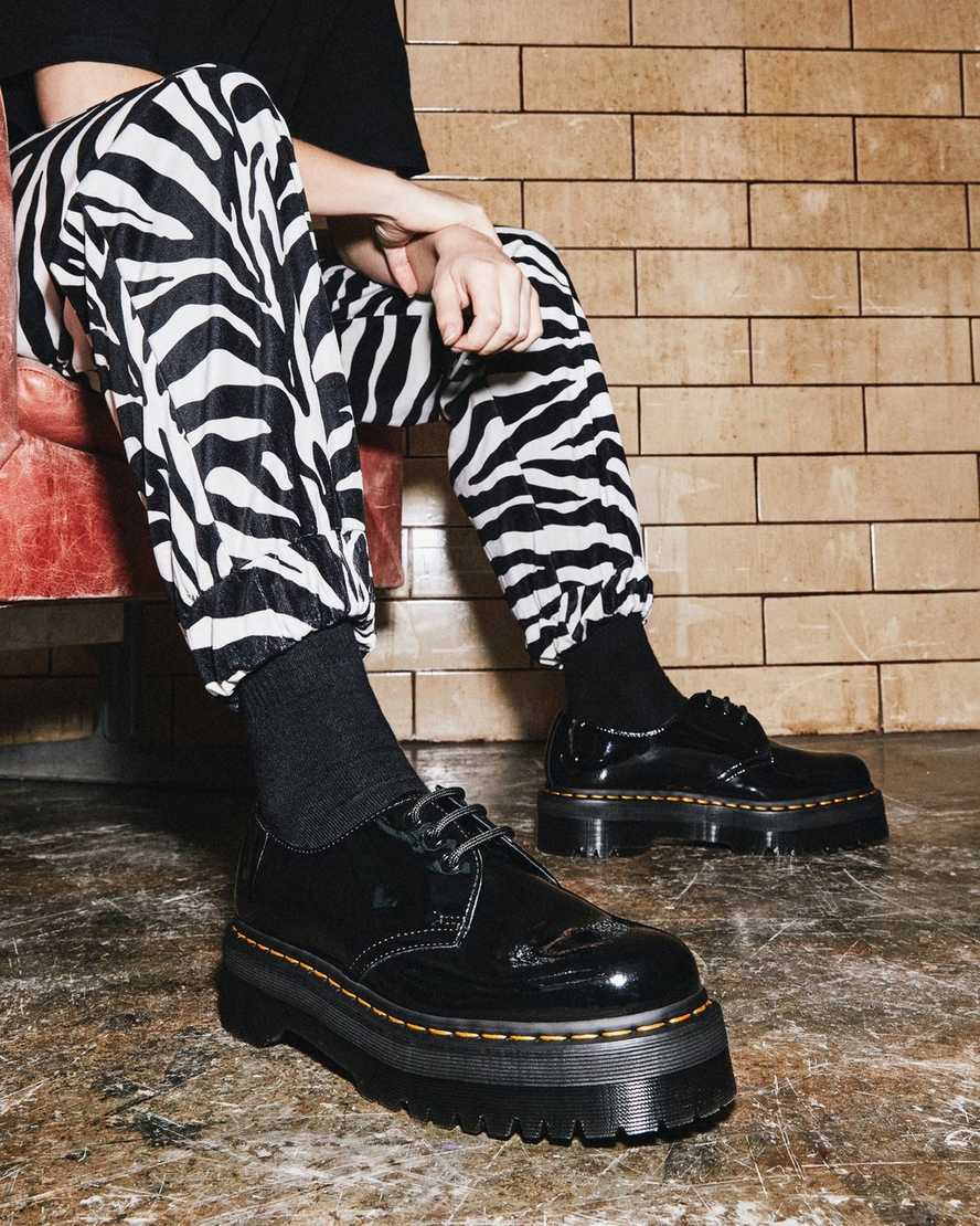 svarta dr martens 1461 patent platform oxfordskor för herr