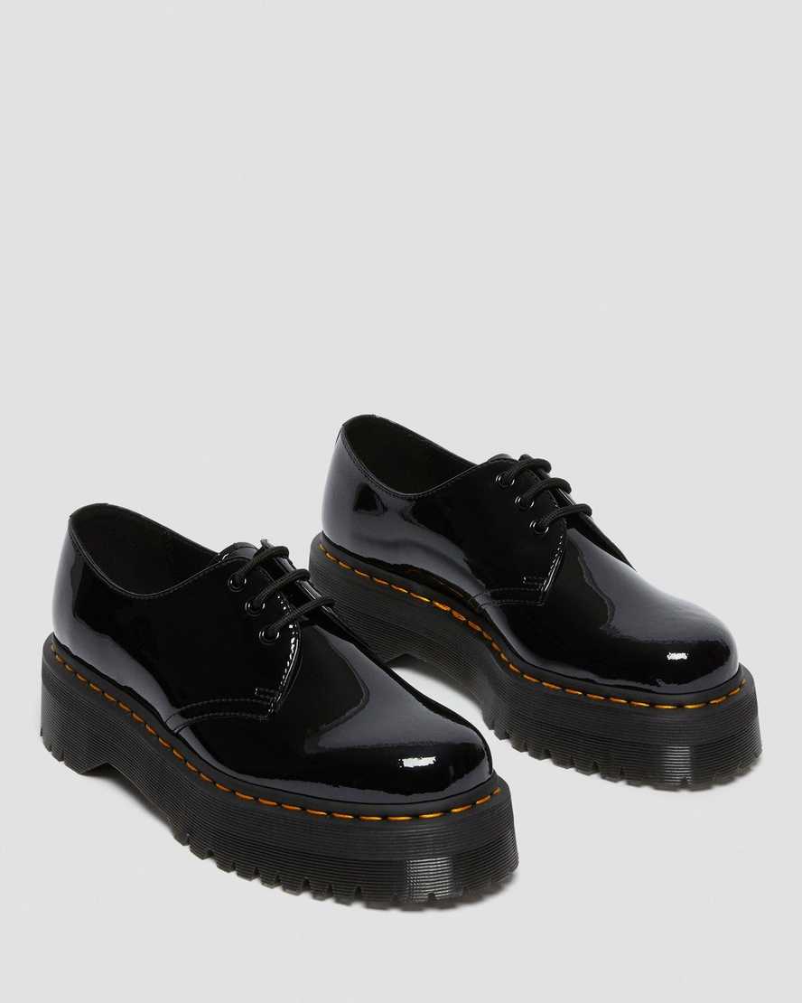 svarta dr martens 1461 patent platform oxfordskor för herr