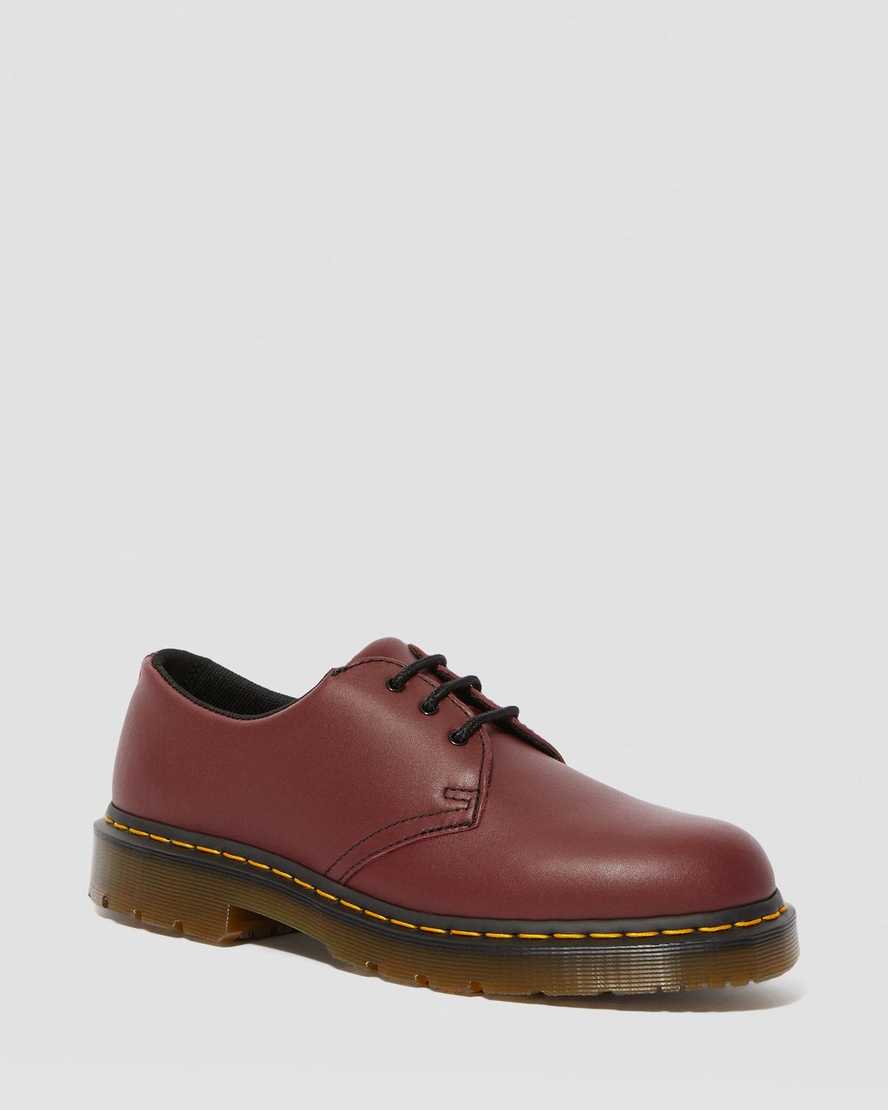 röda dr martens 1461 halkfria oxfordskor för herr