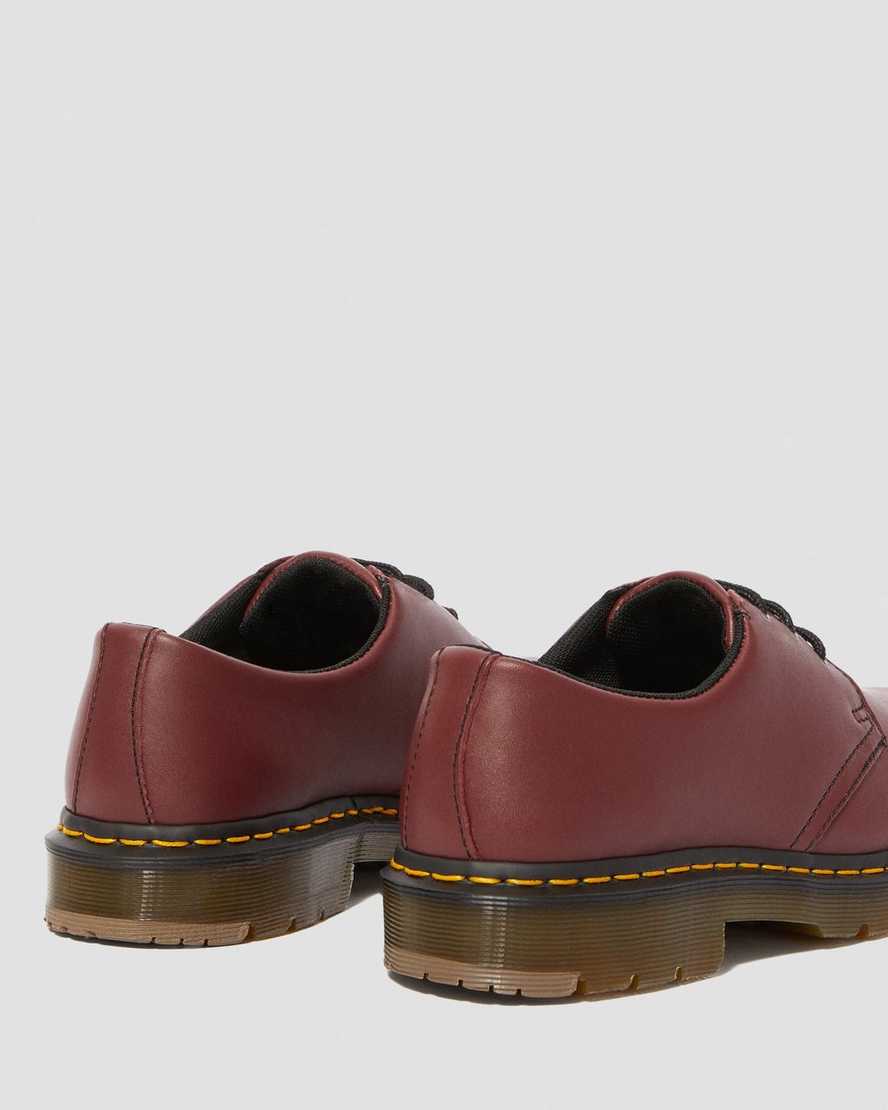 röda dr martens 1461 halkfria oxfordskor för herr