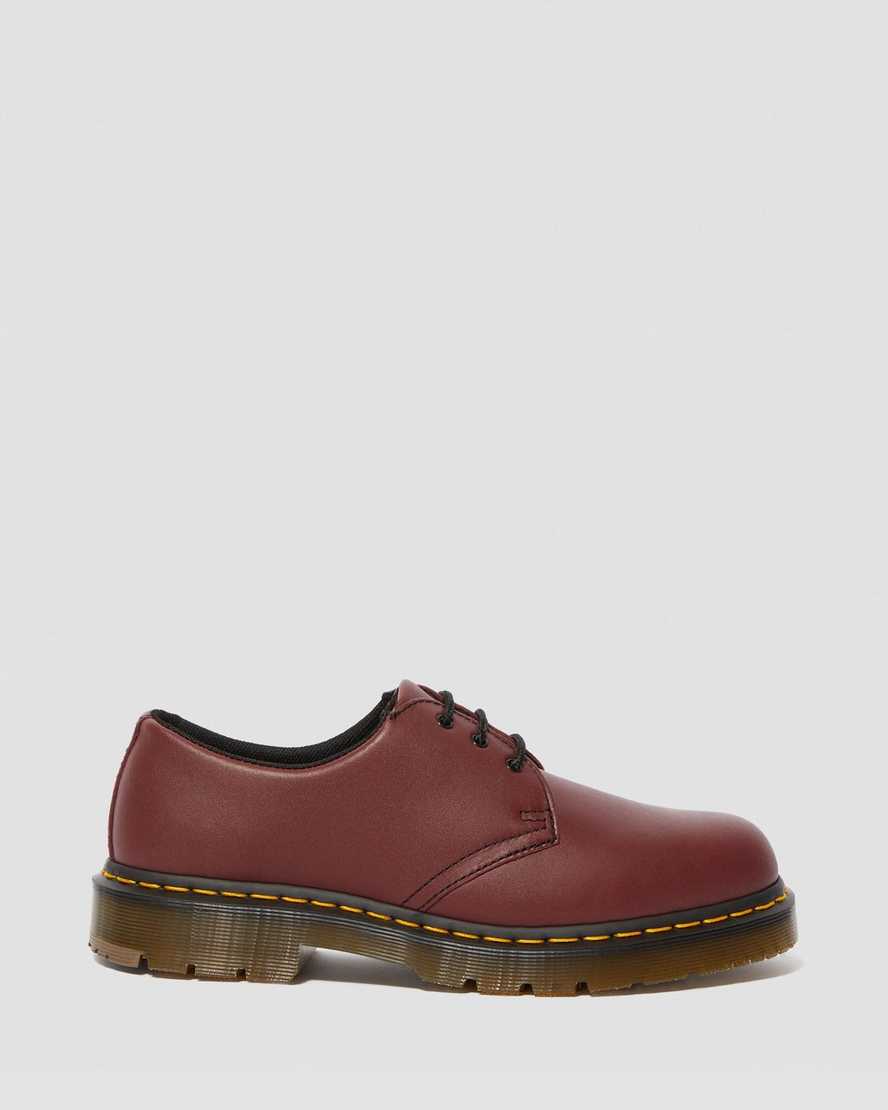 röda dr martens 1461 halkfria oxfordskor för herr