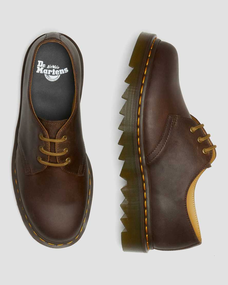 bruna dr martens 1461 ziggy oxfordskor för män
