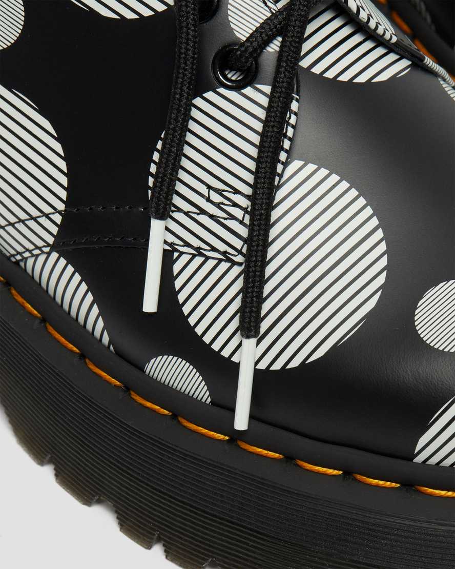 svarta dr martens 1461 polka dot smooth herr platåskor