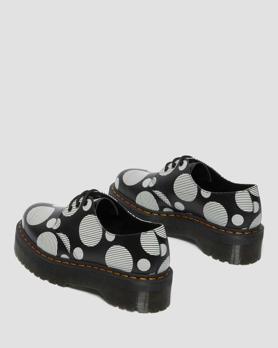 svarta dr martens 1461 polka dot smooth herr platåskor