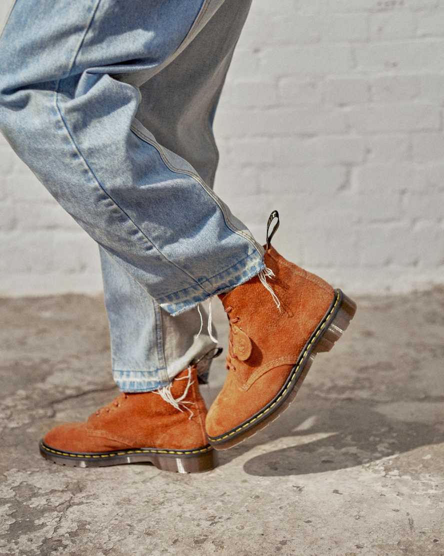 bruna dr martens 101 damstövlar