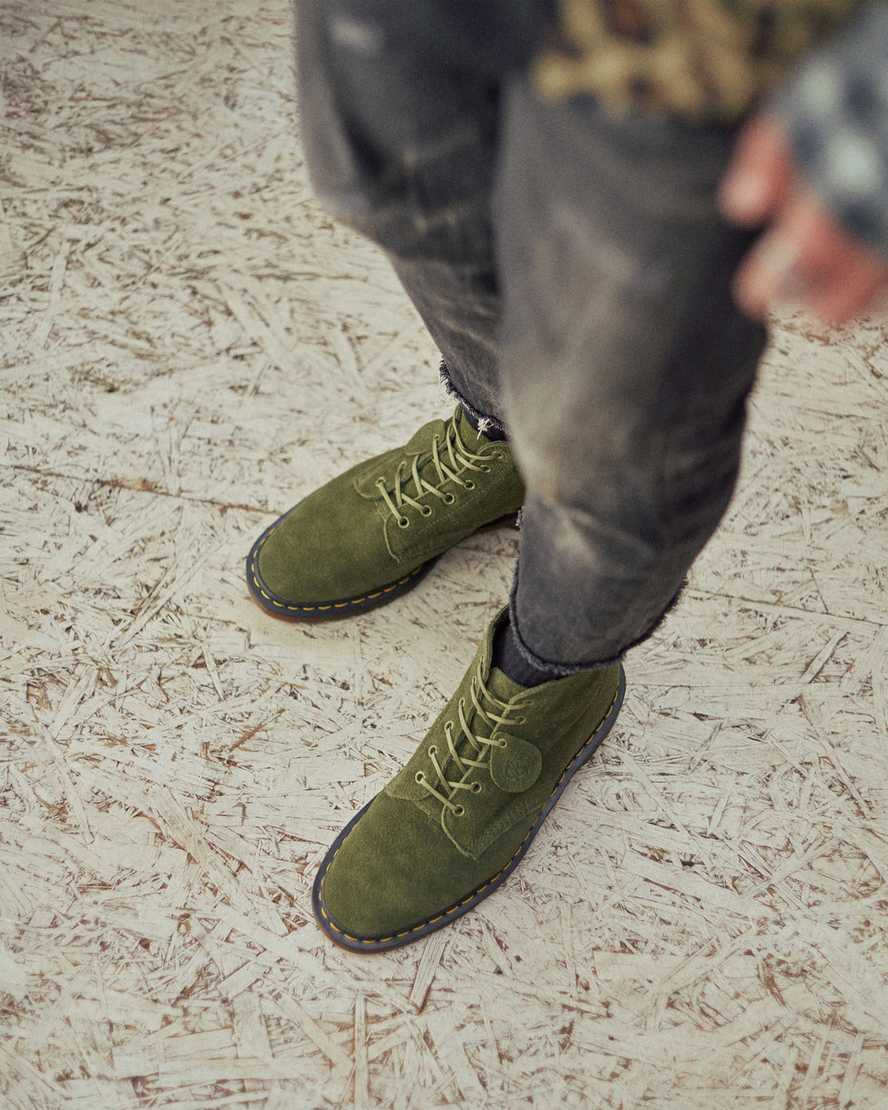 olivgröna dr martens 101 dam ankelstövlar