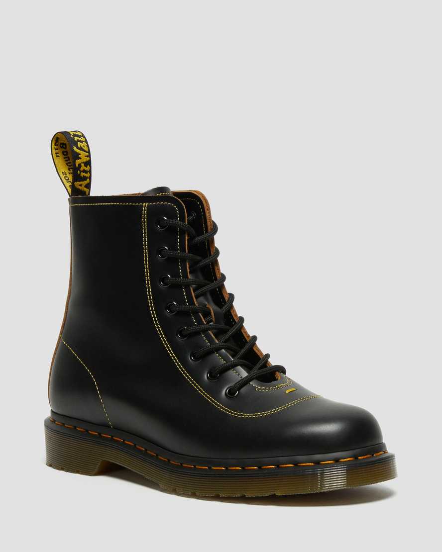 svarta dr martens pharamond vintage smooth damstövlar
