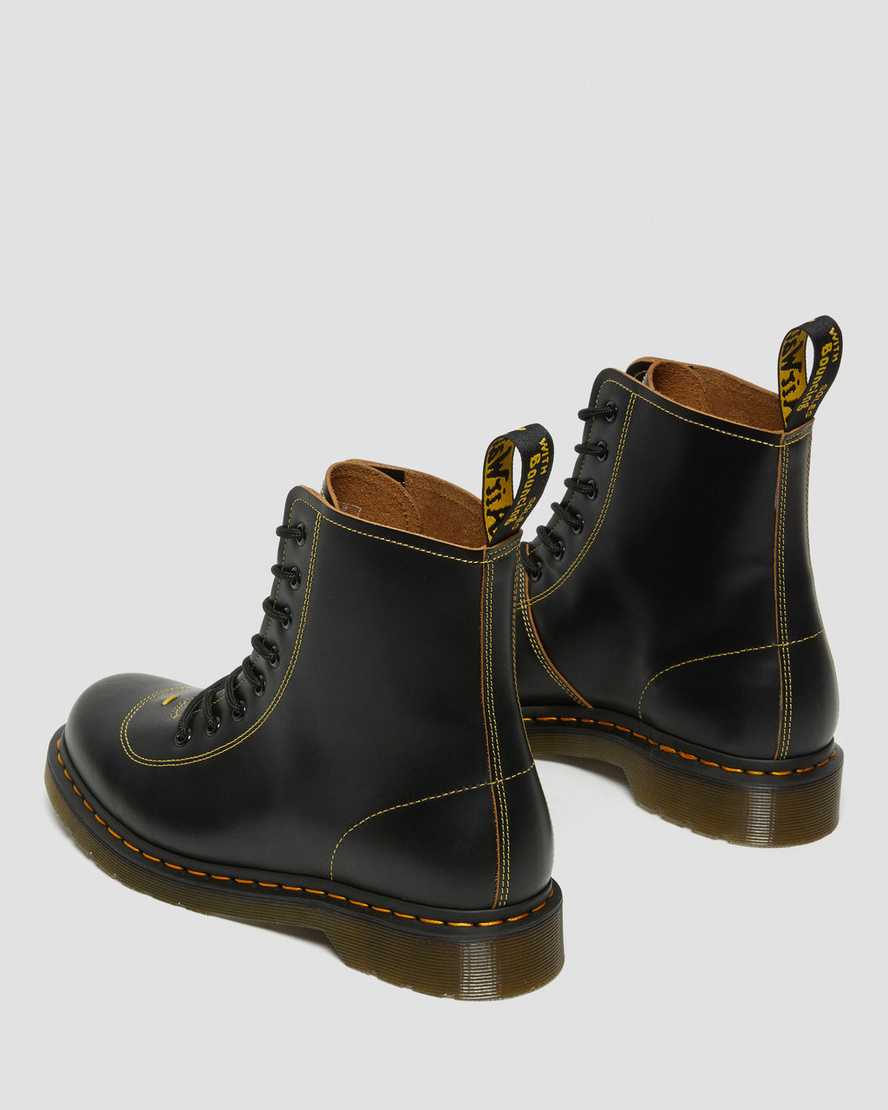 svarta dr martens pharamond vintage smooth damstövlar