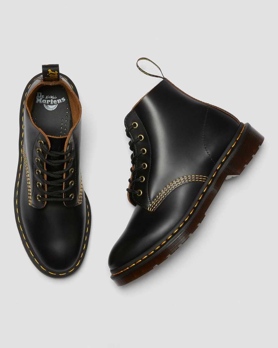 svarta dr martens 101 vintage smooth damstövlar