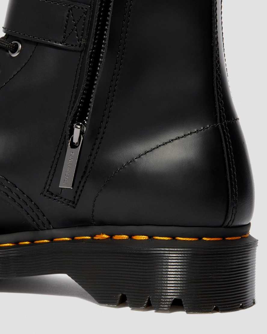 svarta dr martens 1460 smooth damstövlar med spänne