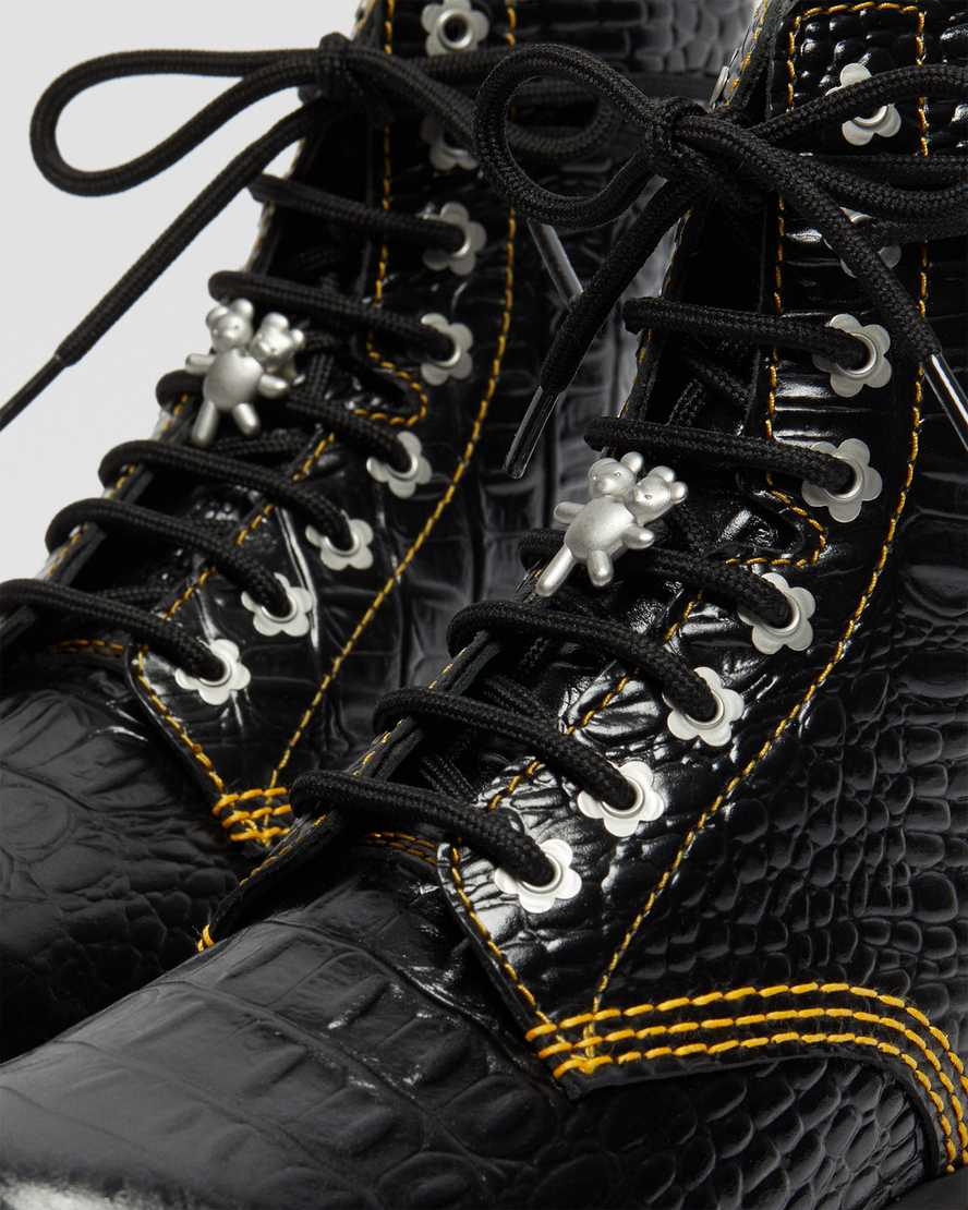 svarta dr martens audrick heaven by mj croc damstövlar