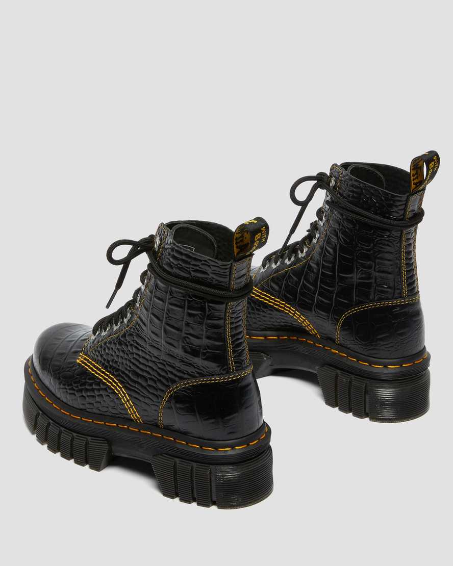 svarta dr martens audrick heaven by mj croc damstövlar