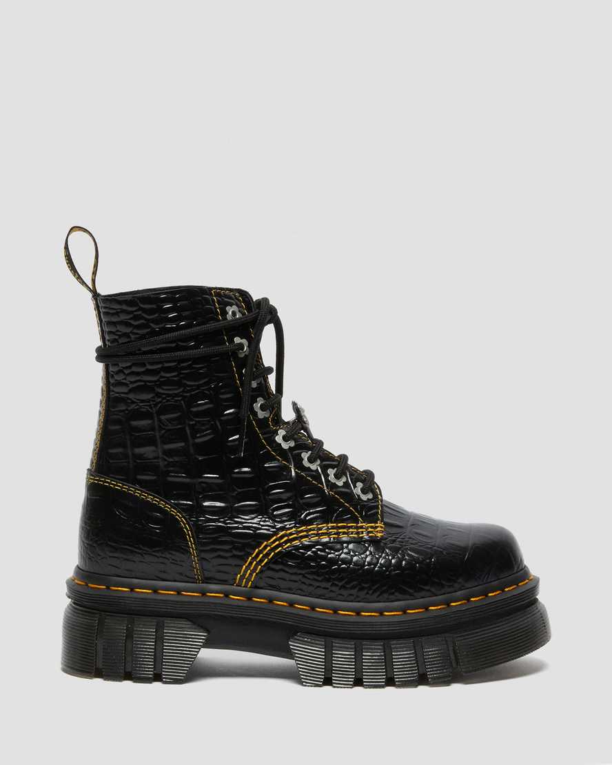 svarta dr martens audrick heaven by mj croc damstövlar