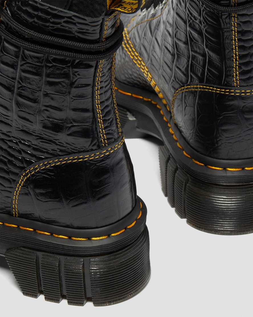svarta dr martens audrick heaven by mj croc damstövlar