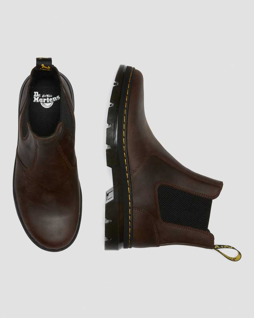 bruna dr martens embury crazy horse damstövlar