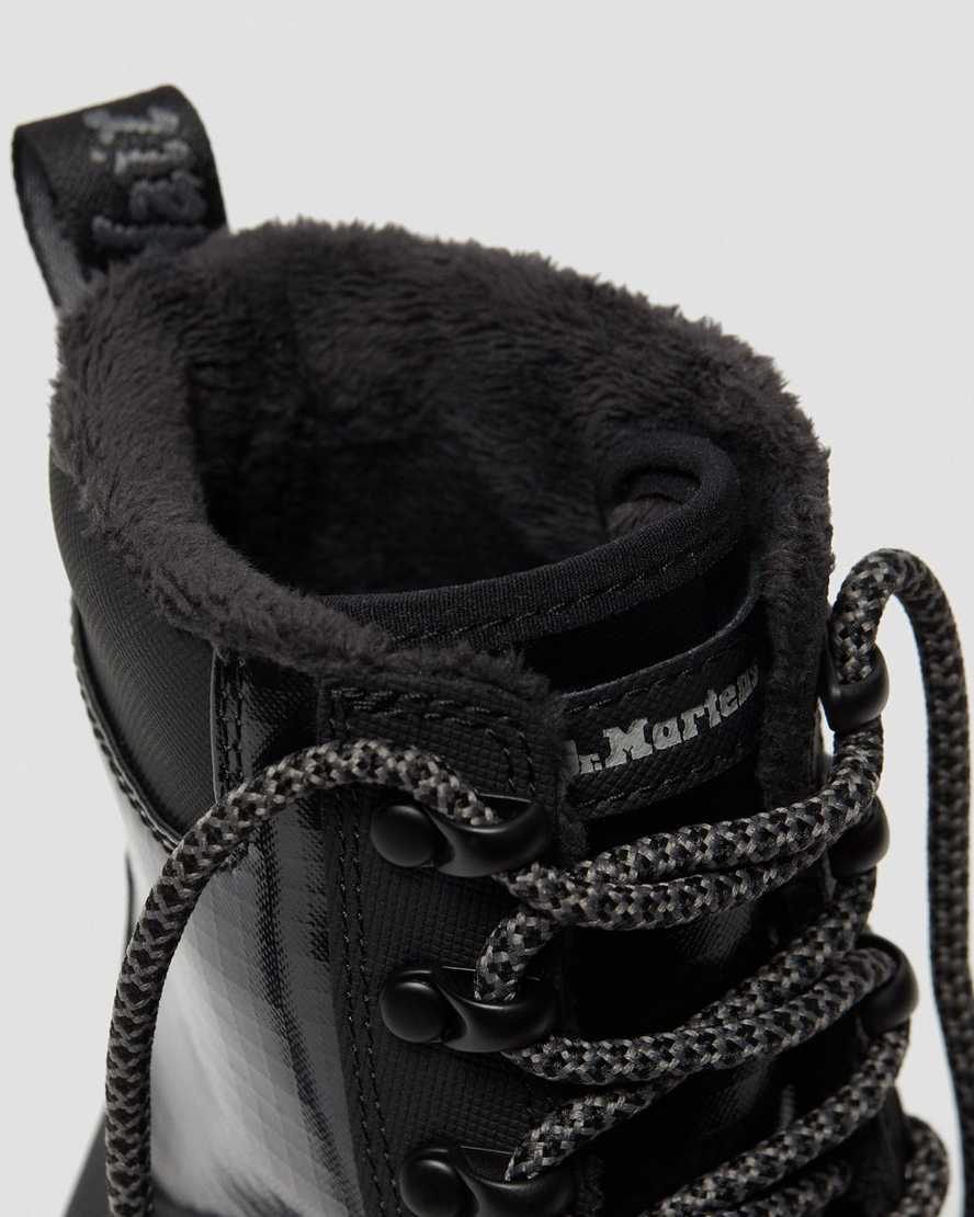 svarta dr martens iowa fuskpäls dam casual stövlar