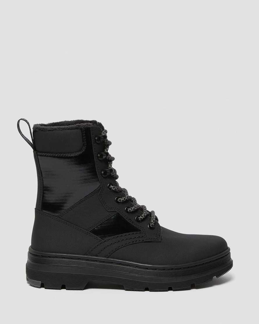 svarta dr martens iowa fuskpäls dam casual stövlar
