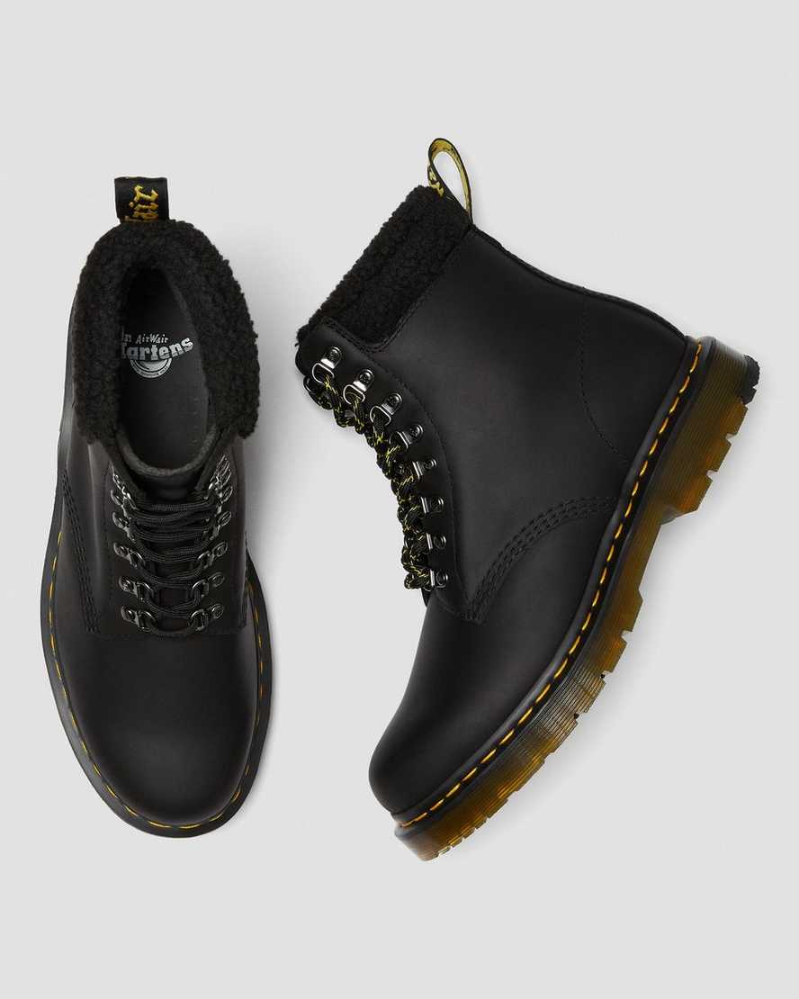svarta dr martens 1460 dms wintergrip fleece damstövlar