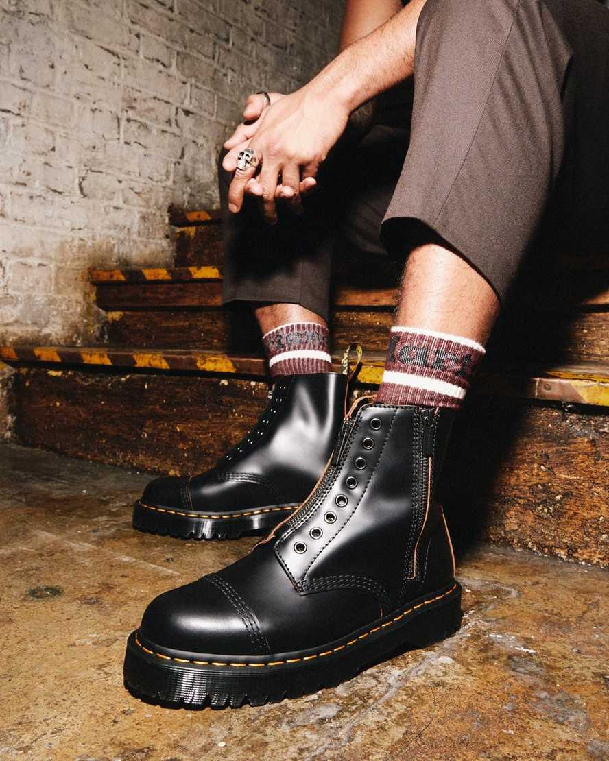 svarta dr martens 1460 laceless bex damstövlar