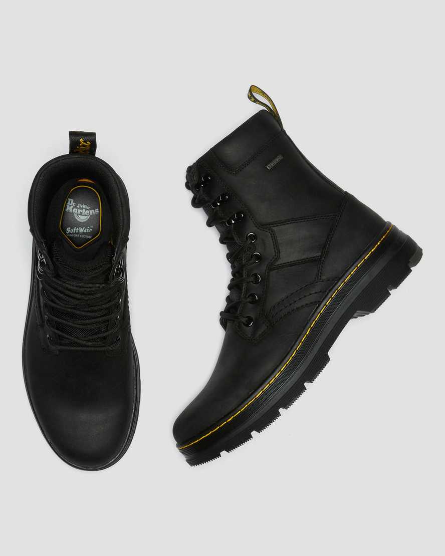 svarta dr martens iowa vattentäta poly damstövlar