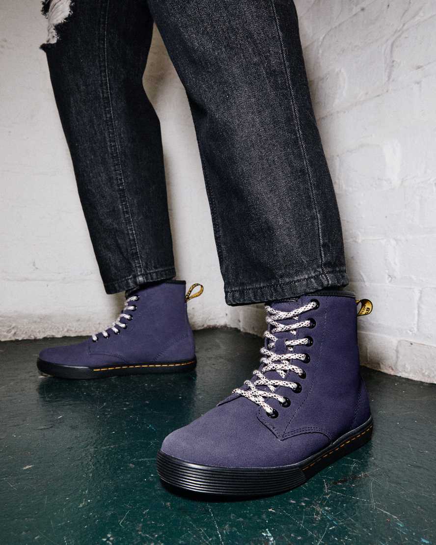 blå dr martens sheridan dam casual stövlar