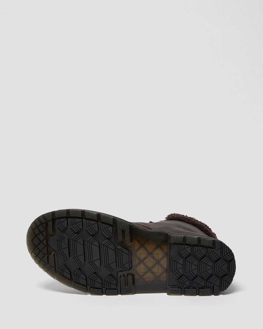 mörkbruna dr martens 1460 dms wintergrip fleece damstövlar