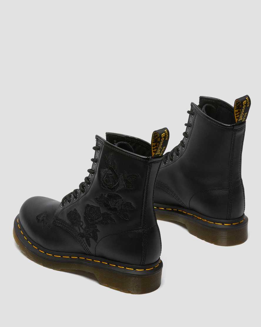 dr martens 1460 vonda mono floral dam stövlar svarta