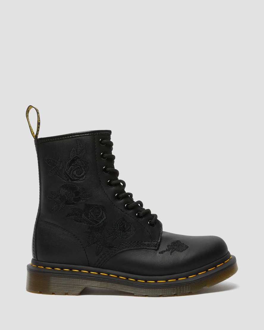 dr martens 1460 vonda mono floral dam stövlar svarta